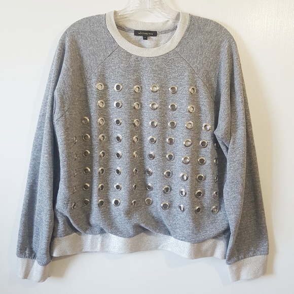 Whitney Eve Gray & Silver Grommet Pullover - Picture 5 of 8